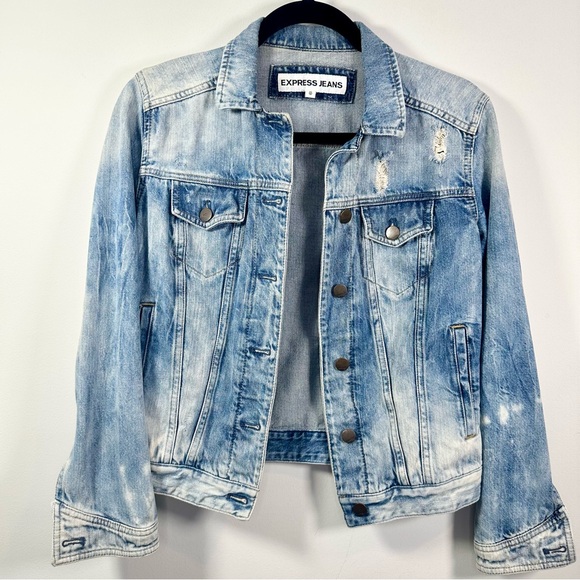 Express Distressed Jean Jacket - Picture 2 of 13